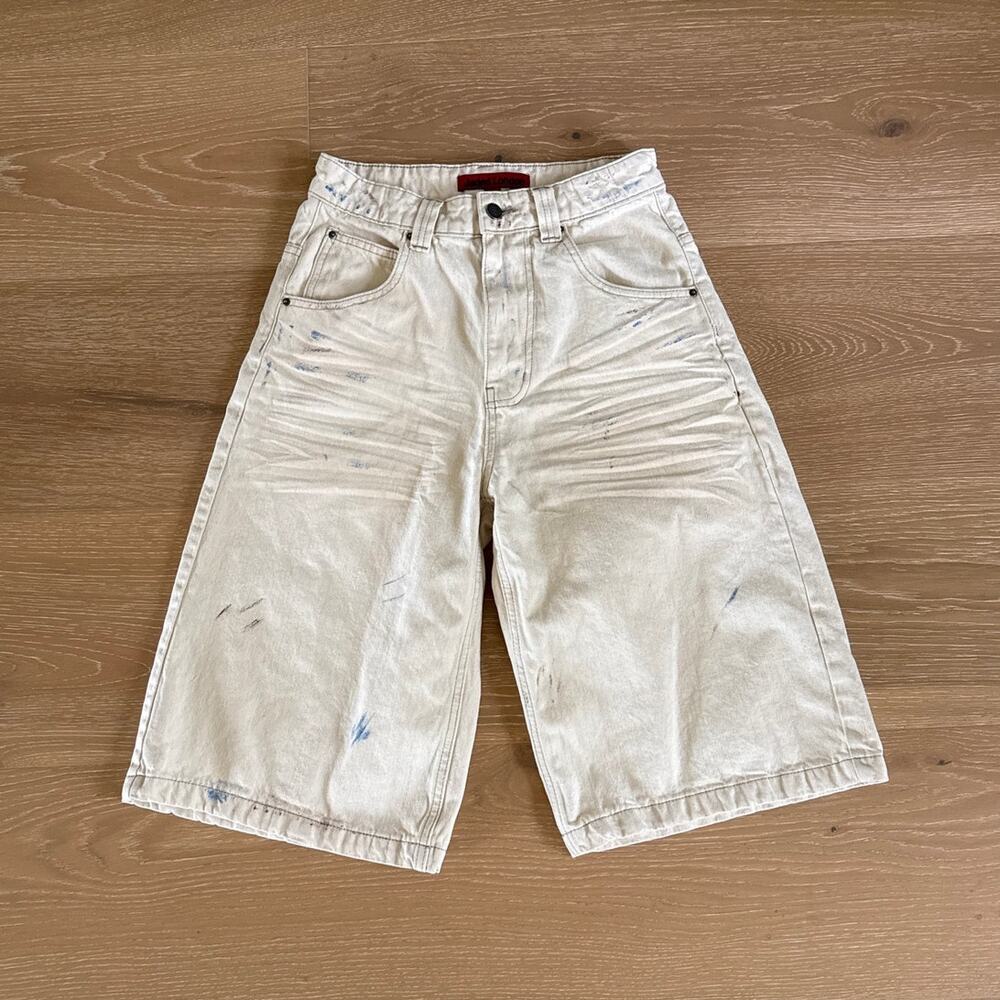 Jaded London Collossus Jorts Ecru Painted Size 26 Off White